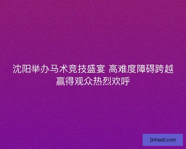 沈阳举办马术竞技盛宴 高难度障碍跨越赢得观众热烈欢呼
